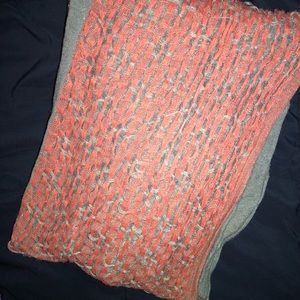 peach and grey infinity scarf
